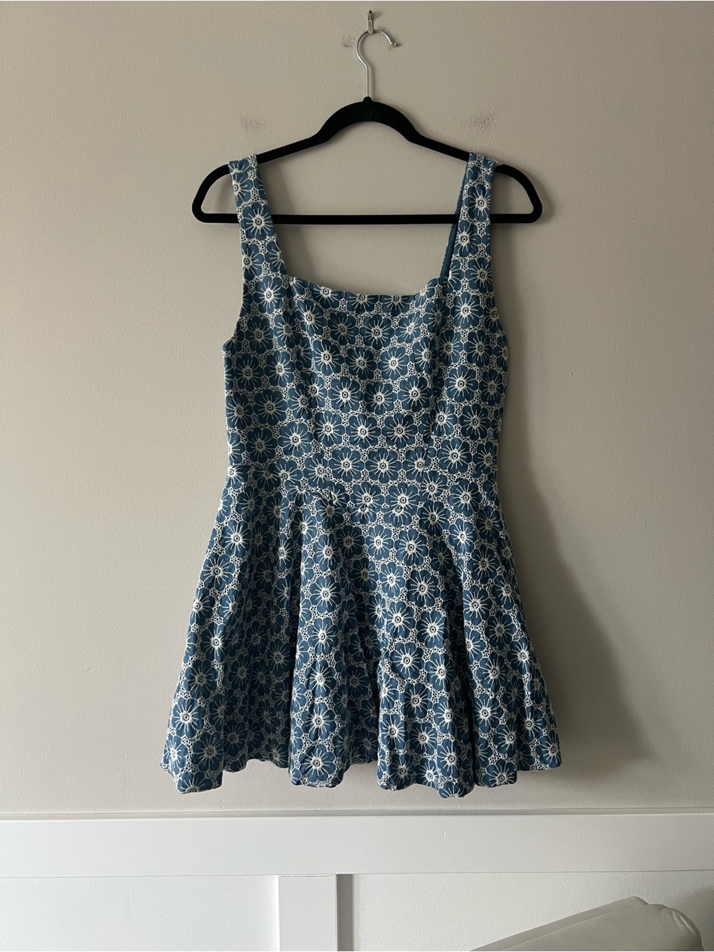 Arianne Elmy Denim La Bubble Dress Blue Floral Embroidered Mini Size M - Picture 4 of 8
